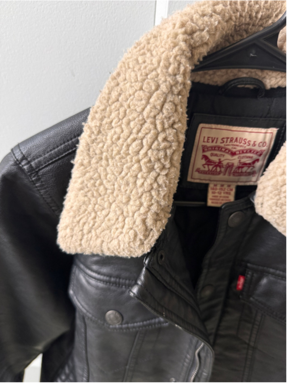 Levi's Faux Leather Jacket Black Big Boys Size M (10/12) - Picture 5 of 6